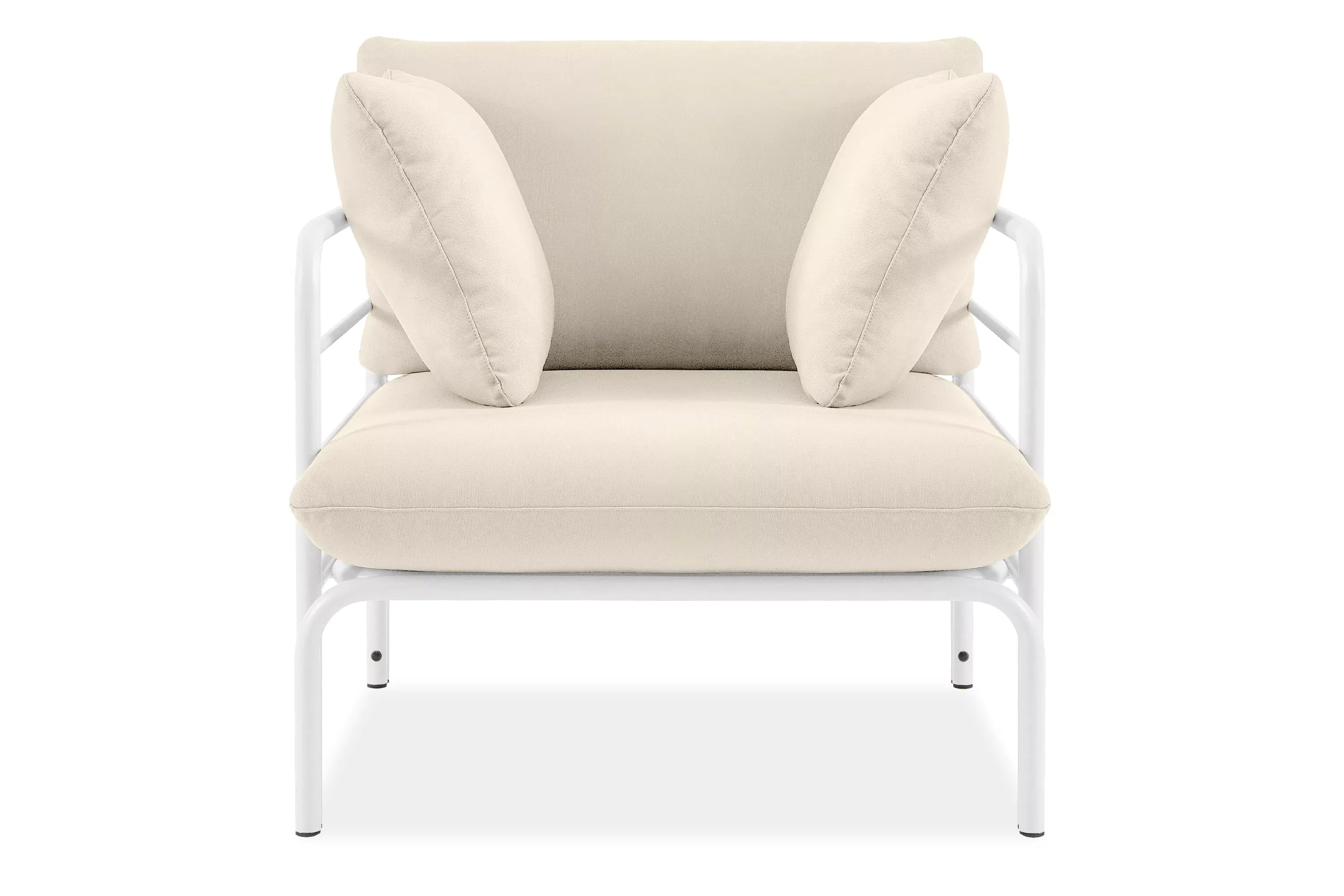 Lauko fotelis RAMBI, baltas/kreminis, 79x80x80 cm