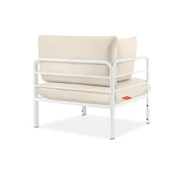 Lauko fotelis RAMBI, baltas/kreminis, 79x80x80 cm