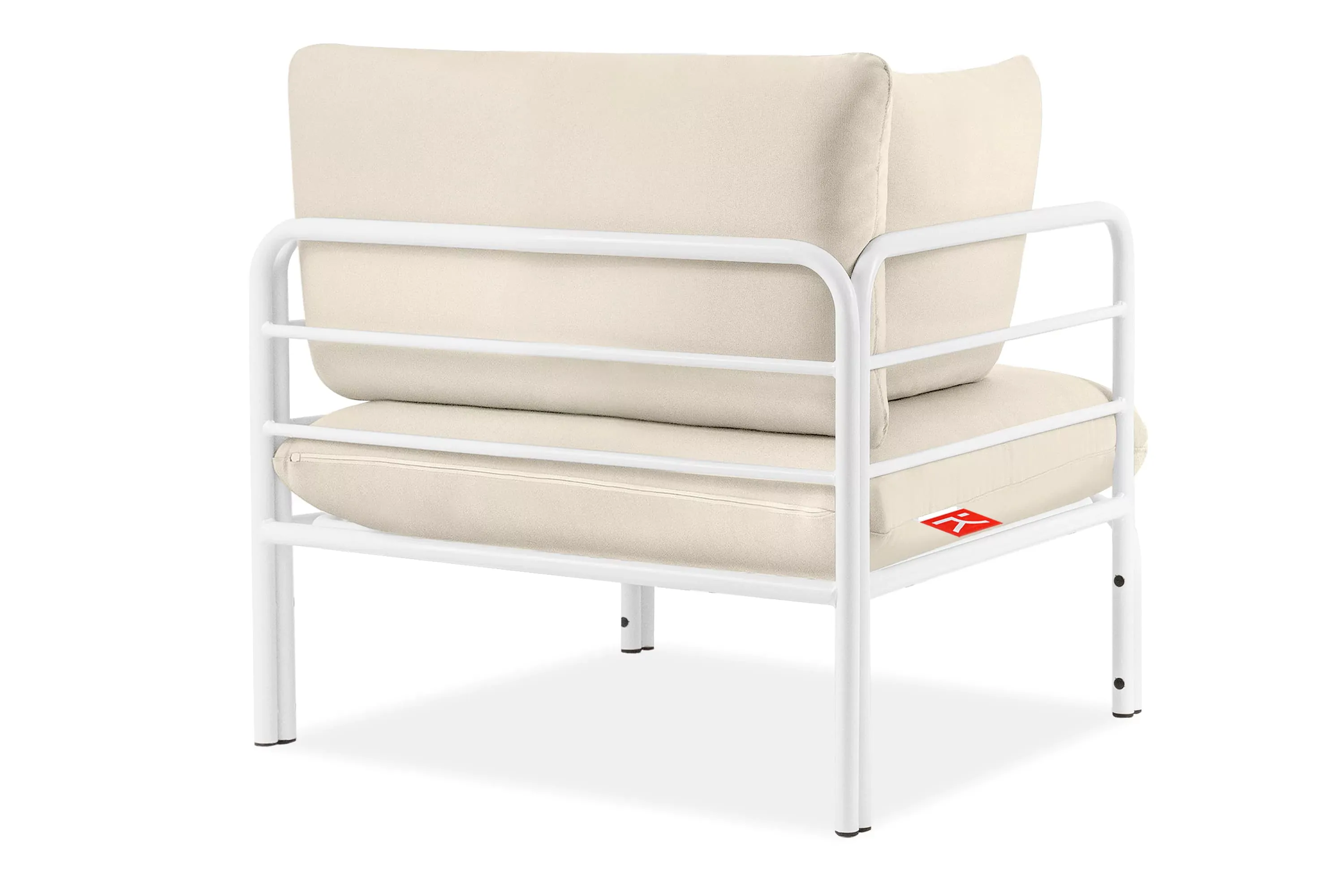 Lauko fotelis RAMBI, baltas/kreminis, 79x80x80 cm