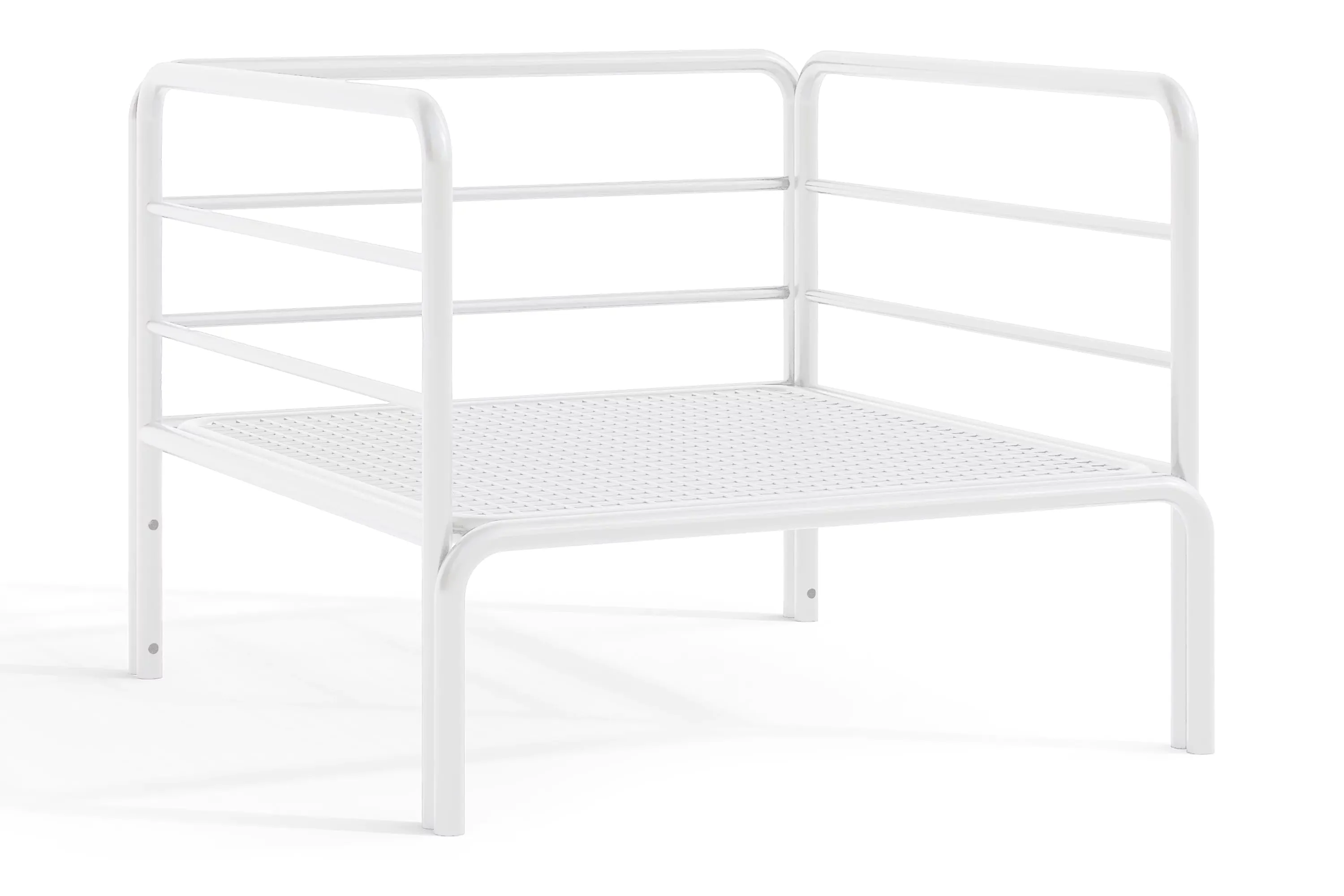 Lauko fotelis RAMBI, baltas/kreminis, 79x80x80 cm