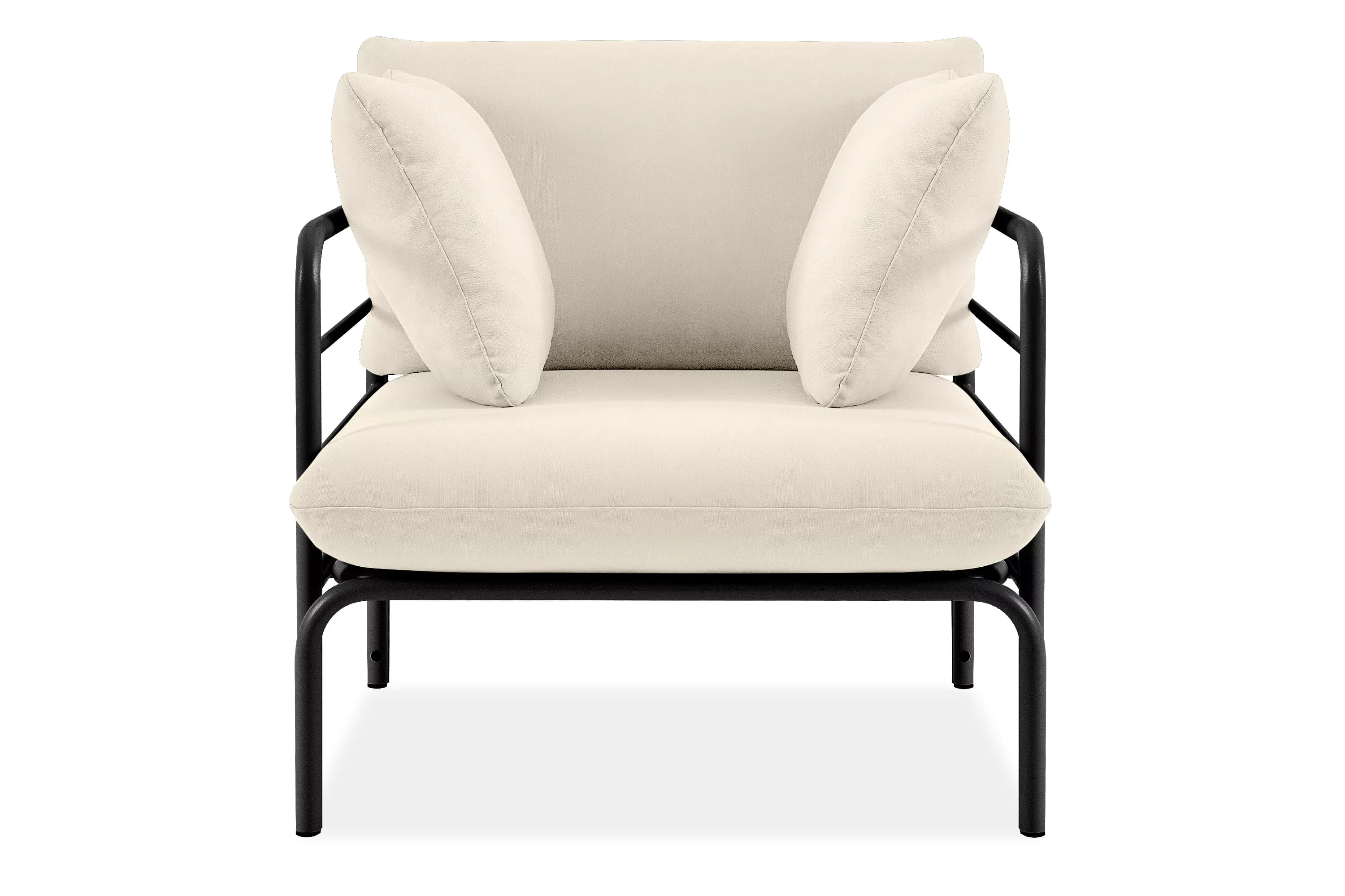 Lauko fotelis RAMBI, juodas/kreminis, 79x80x80 cm