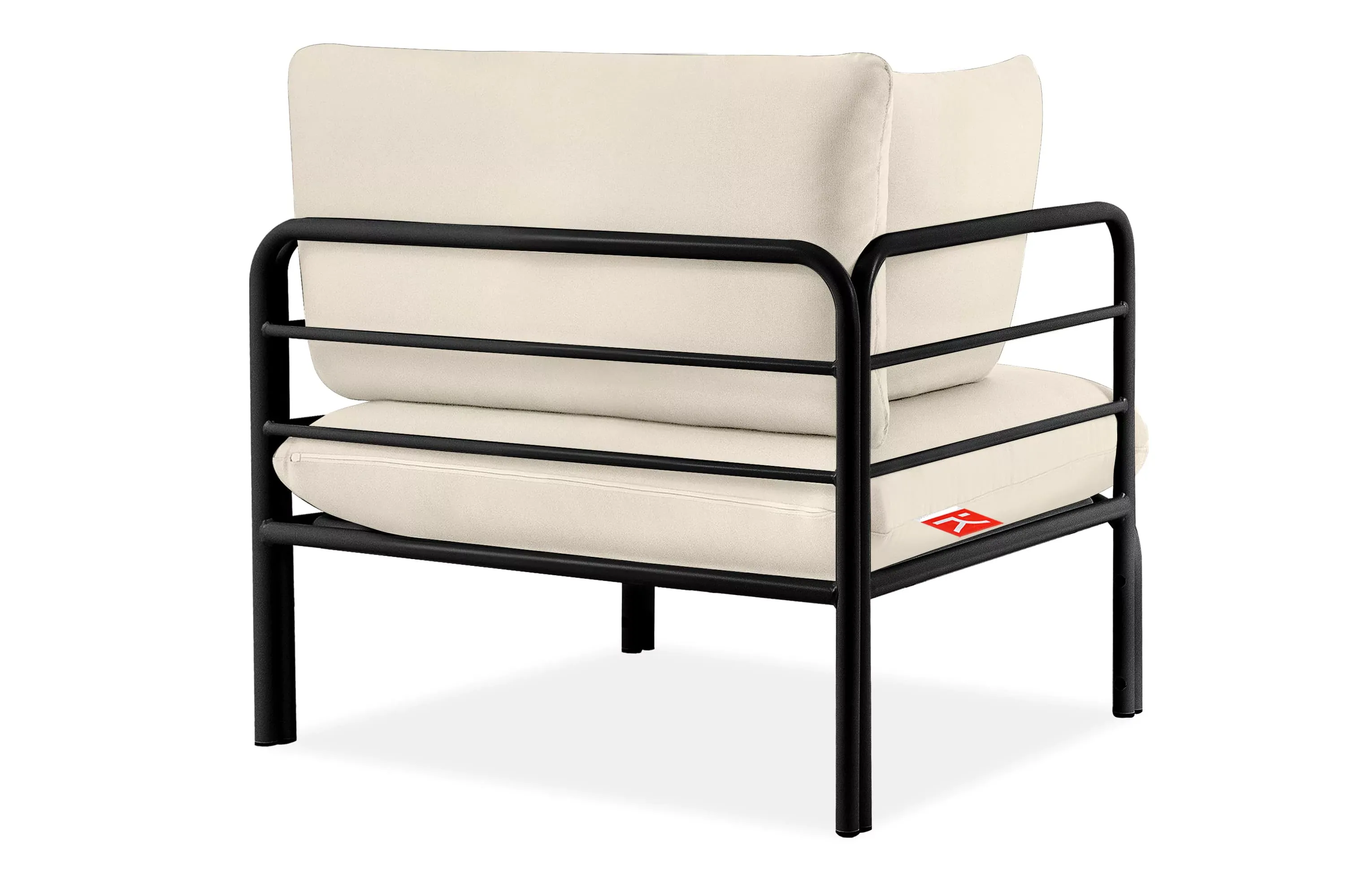 Lauko fotelis RAMBI, juodas/kreminis, 79x80x80 cm