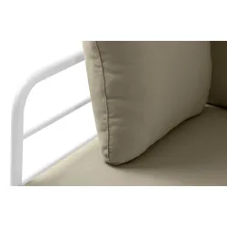 Lauko sofa RAMBI 2, balta/smėlio, 150x80x80 cm
