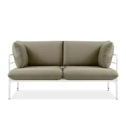 Lauko sofa RAMBI 2, balta/smėlio, 150x80x80 cm