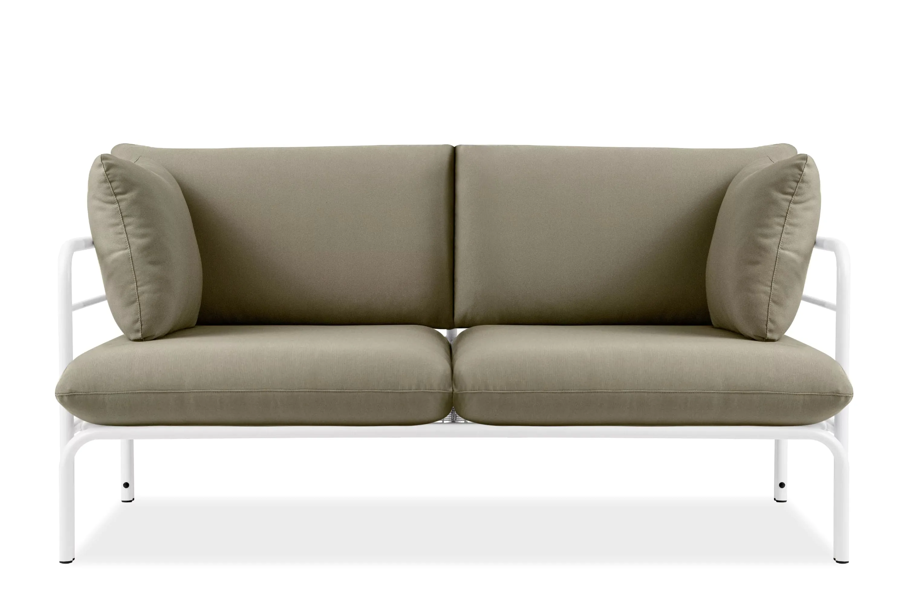 Lauko sofa RAMBI 2, balta/smėlio, 150x80x80 cm