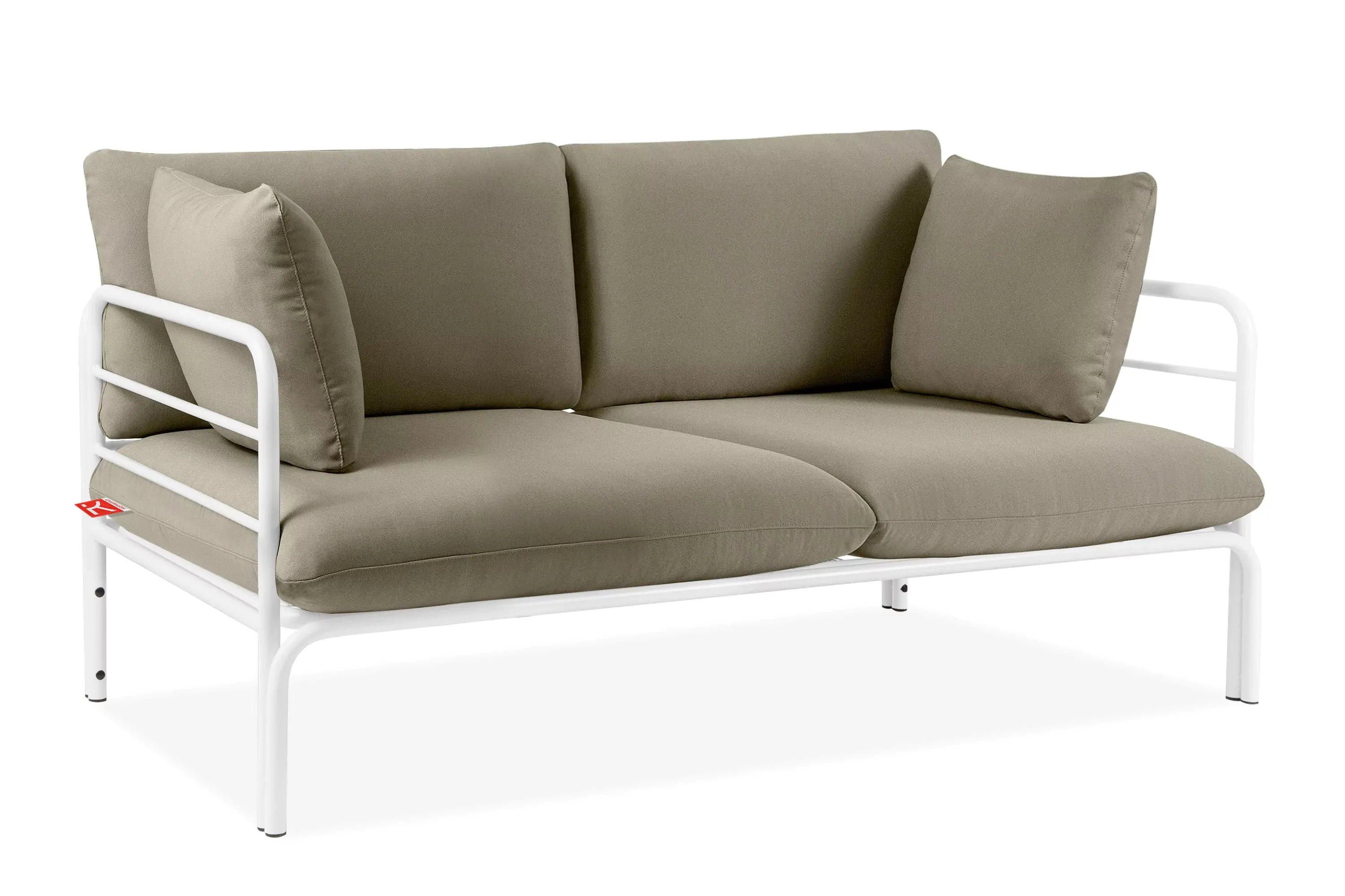 Lauko sofa RAMBI 2, balta/smėlio, 150x80x80 cm