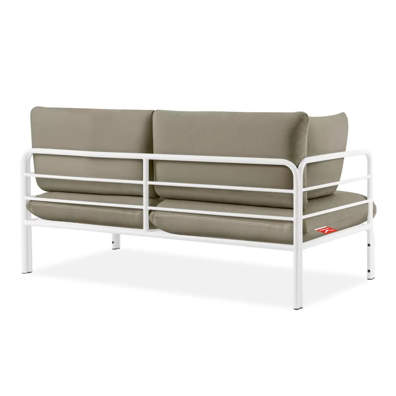 Lauko sofa RAMBI 2, balta/smėlio, 150x80x80 cm