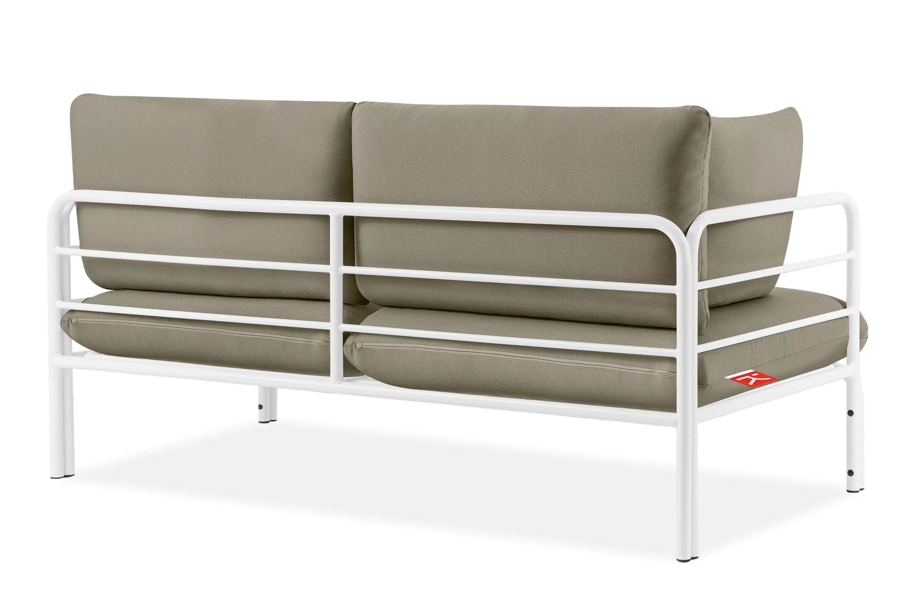 Lauko sofa RAMBI 2, balta/smėlio, 150x80x80 cm