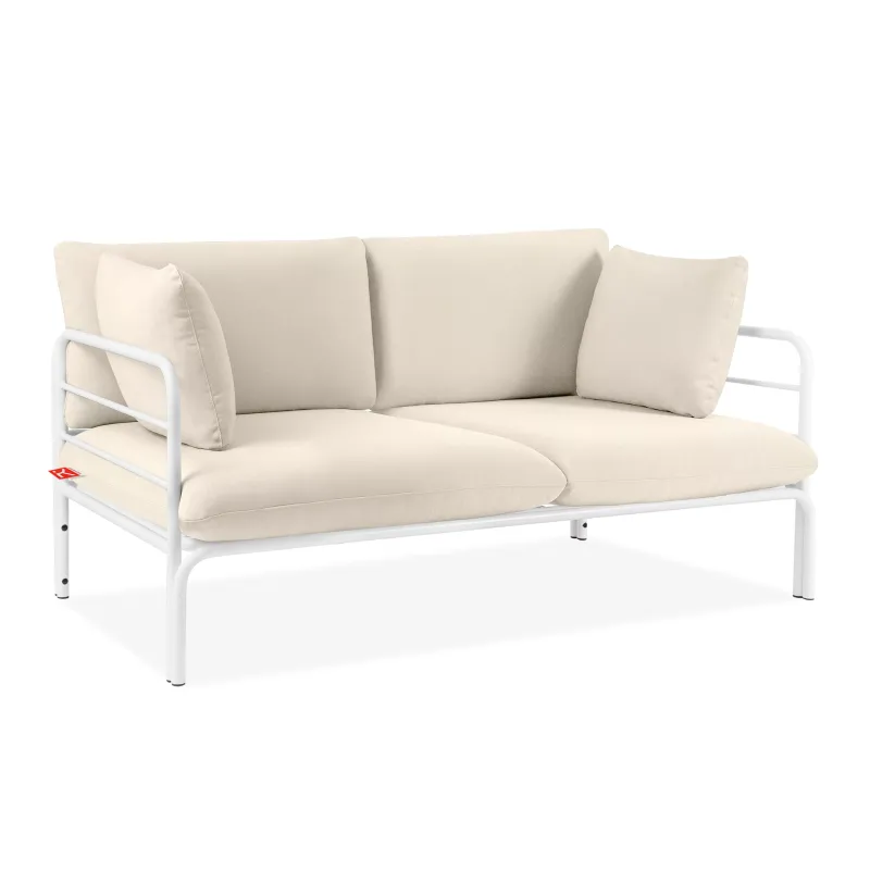 Lauko sofa RAMBI 2, balta/kreminė, 150x80x80 cm