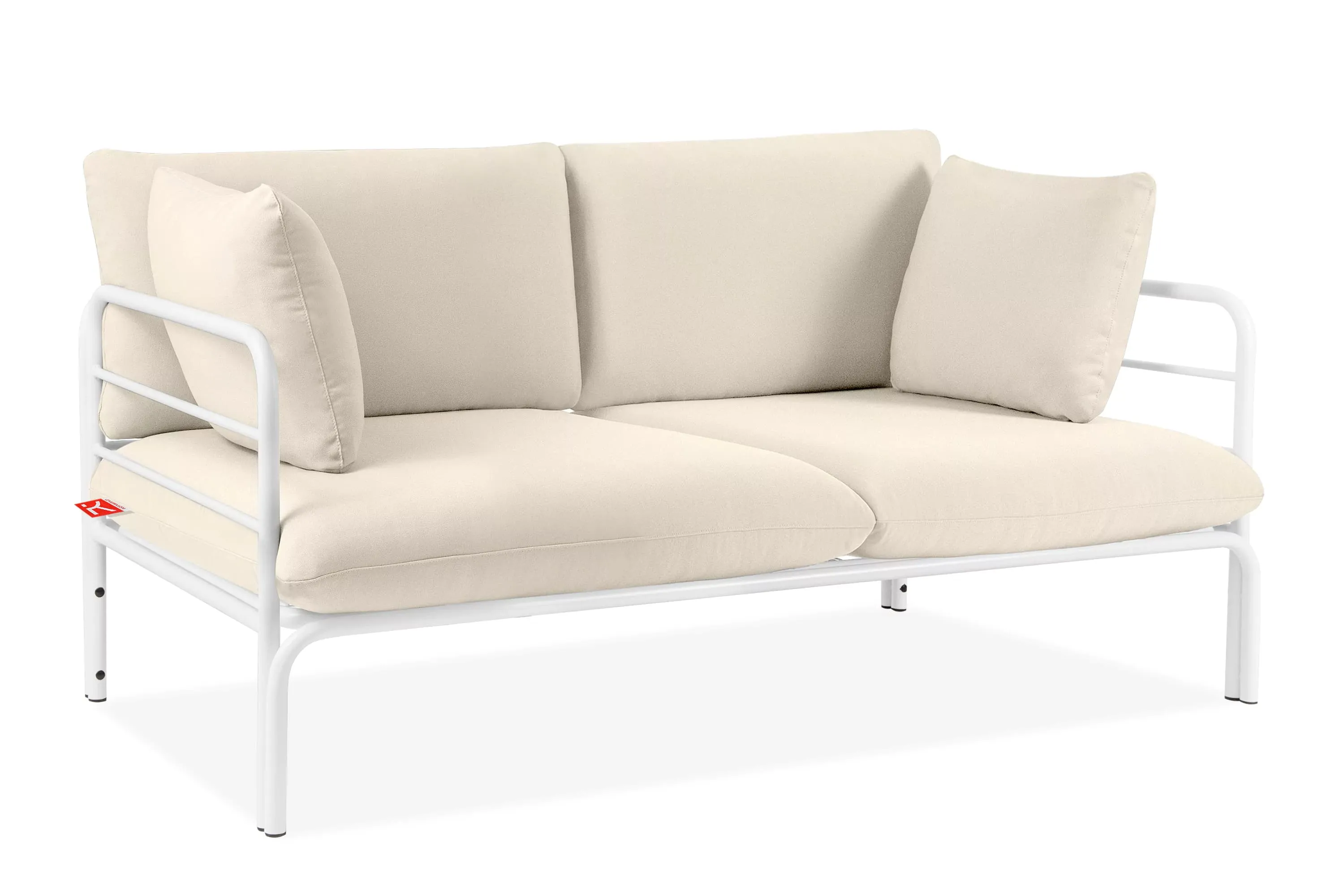 Lauko sofa RAMBI 2, balta/kreminė, 150x80x80 cm