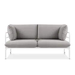 Lauko sofa RAMBI 2, balta/pilka, 150x80x80 cm