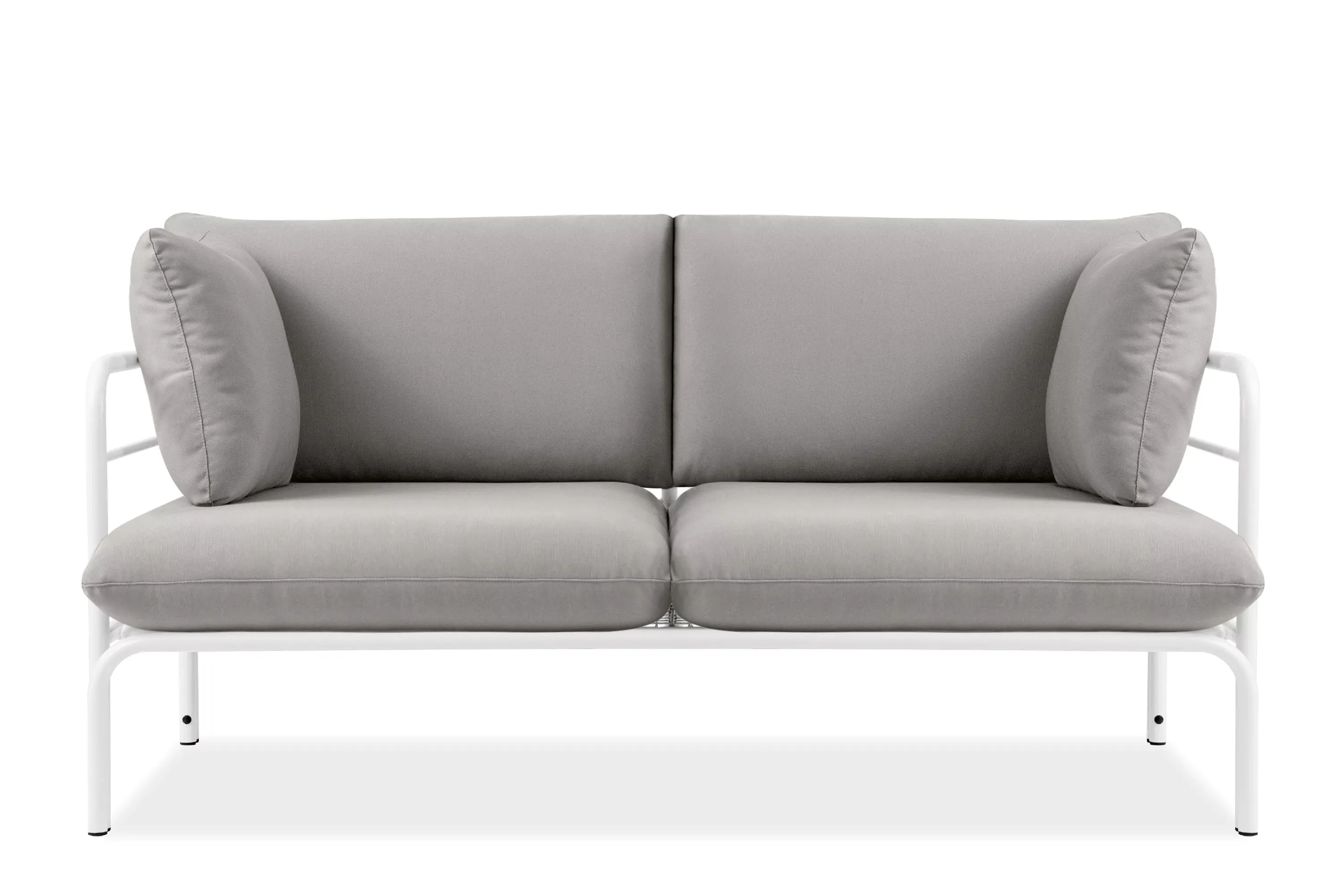 Lauko sofa RAMBI 2, balta/pilka, 150x80x80 cm
