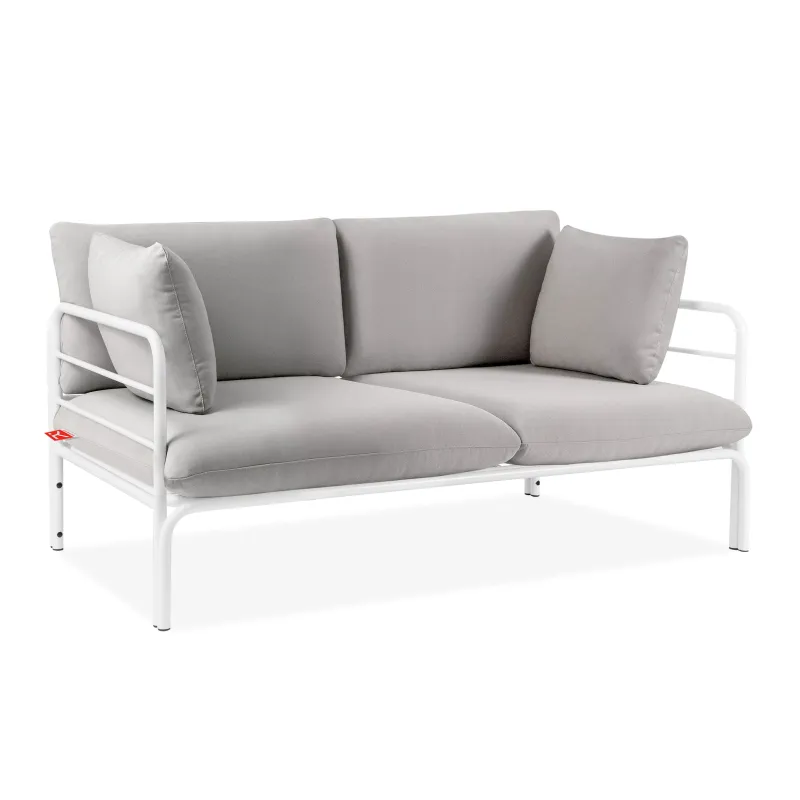 Lauko sofa RAMBI 2, balta/pilka, 150x80x80 cm