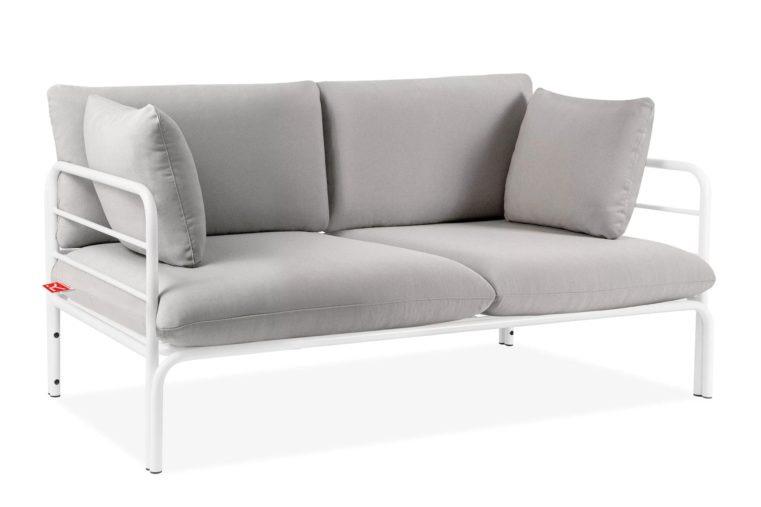 Lauko sofa RAMBI 2, balta/pilka, 150x80x80 cm