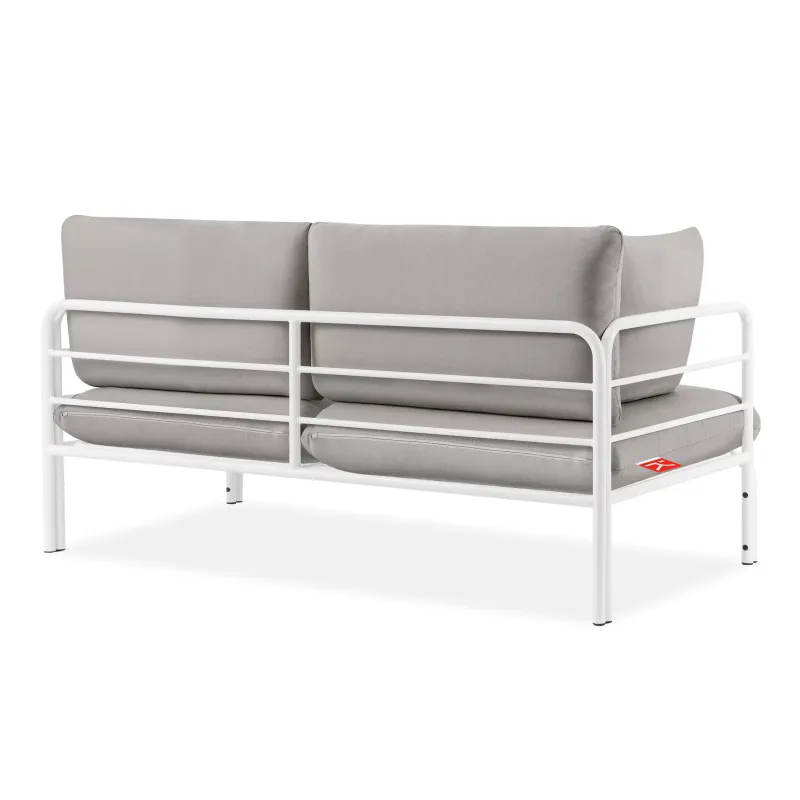 Lauko sofa RAMBI 2, balta/pilka, 150x80x80 cm