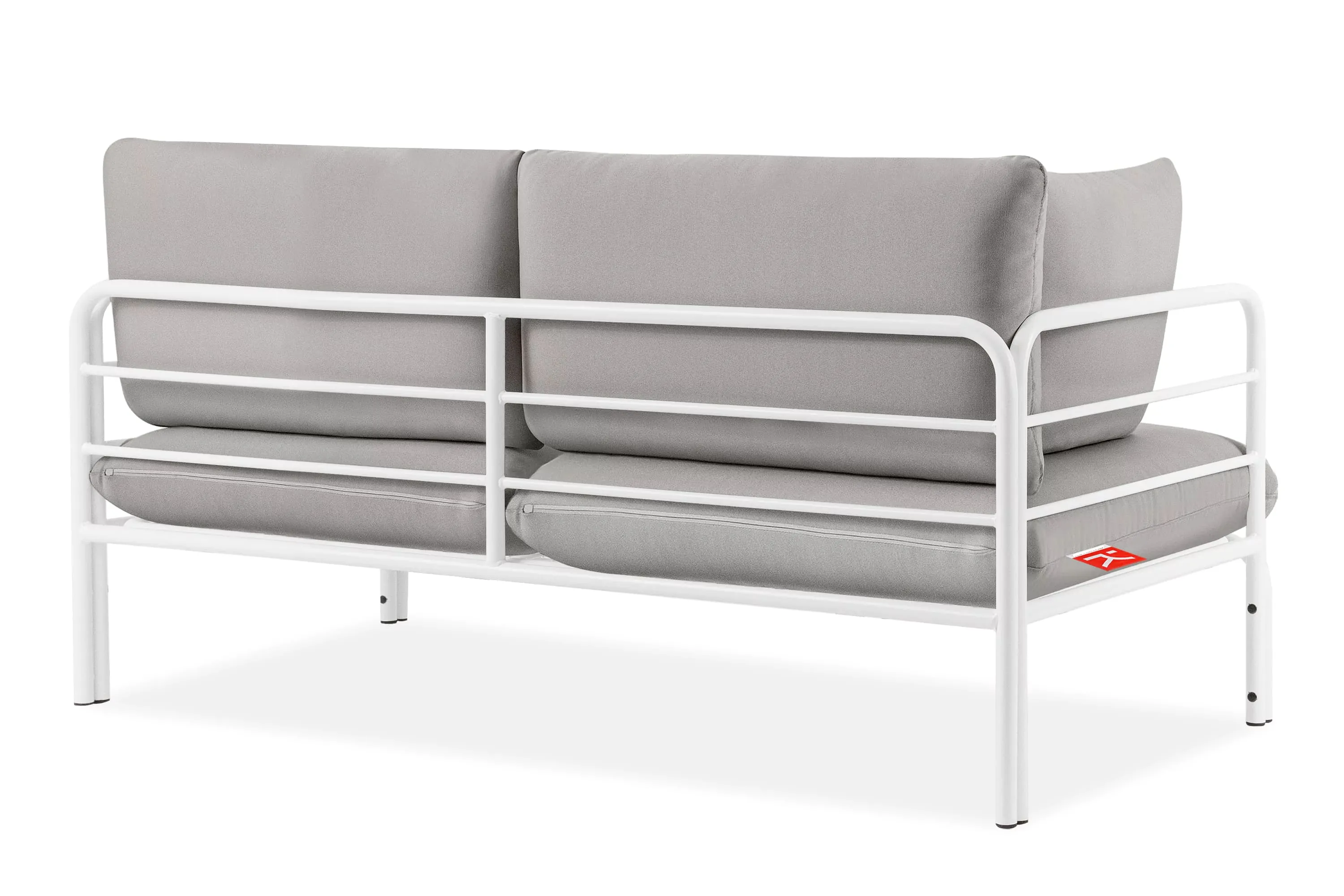 Lauko sofa RAMBI 2, balta/pilka, 150x80x80 cm