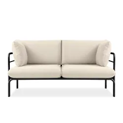 Lauko sofa RAMBI 2, juoda/kreminė, 150x80x80 cm