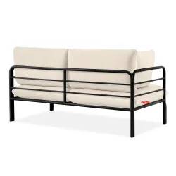 Lauko sofa RAMBI 2, juoda/kreminė, 150x80x80 cm