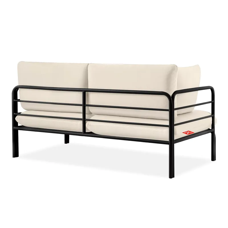 Lauko sofa RAMBI 2, juoda/kreminė, 150x80x80 cm