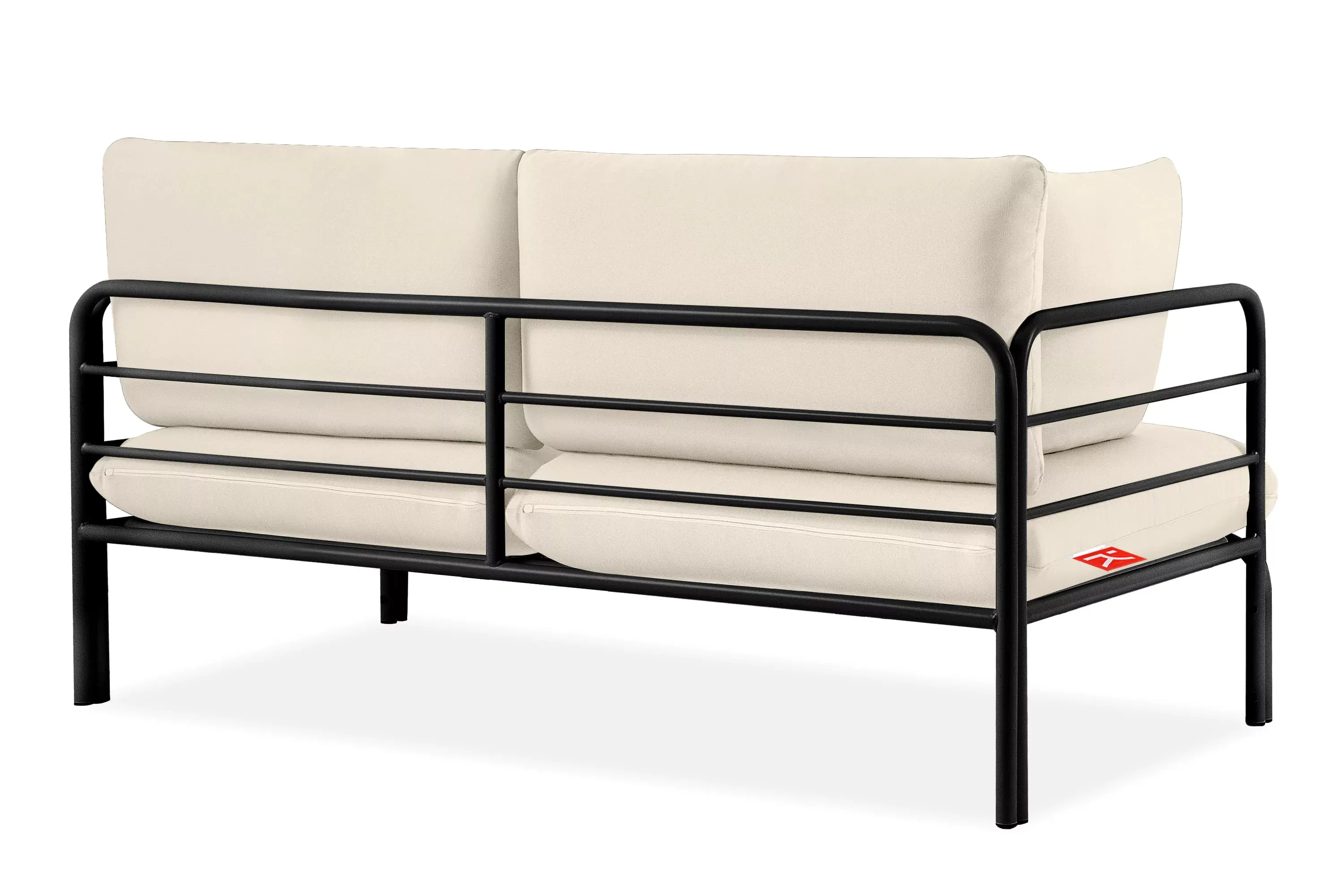 Lauko sofa RAMBI 2, juoda/kreminė, 150x80x80 cm