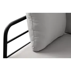 Lauko sofa RAMBI 2, juoda/pilka, 150x80x80 cm