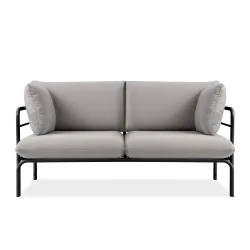 Lauko sofa RAMBI 2, juoda/pilka, 150x80x80 cm