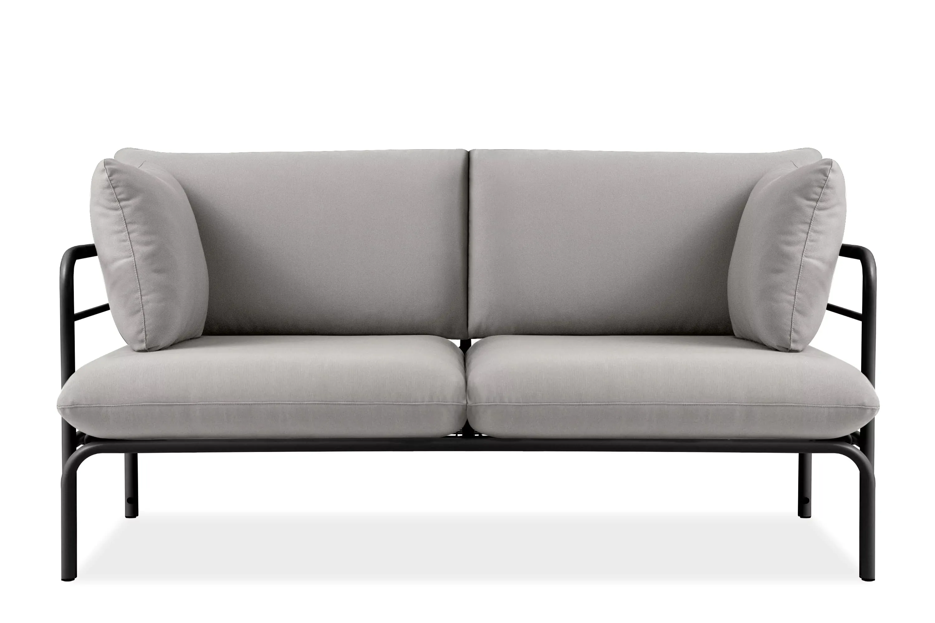 Lauko sofa RAMBI 2, juoda/pilka, 150x80x80 cm