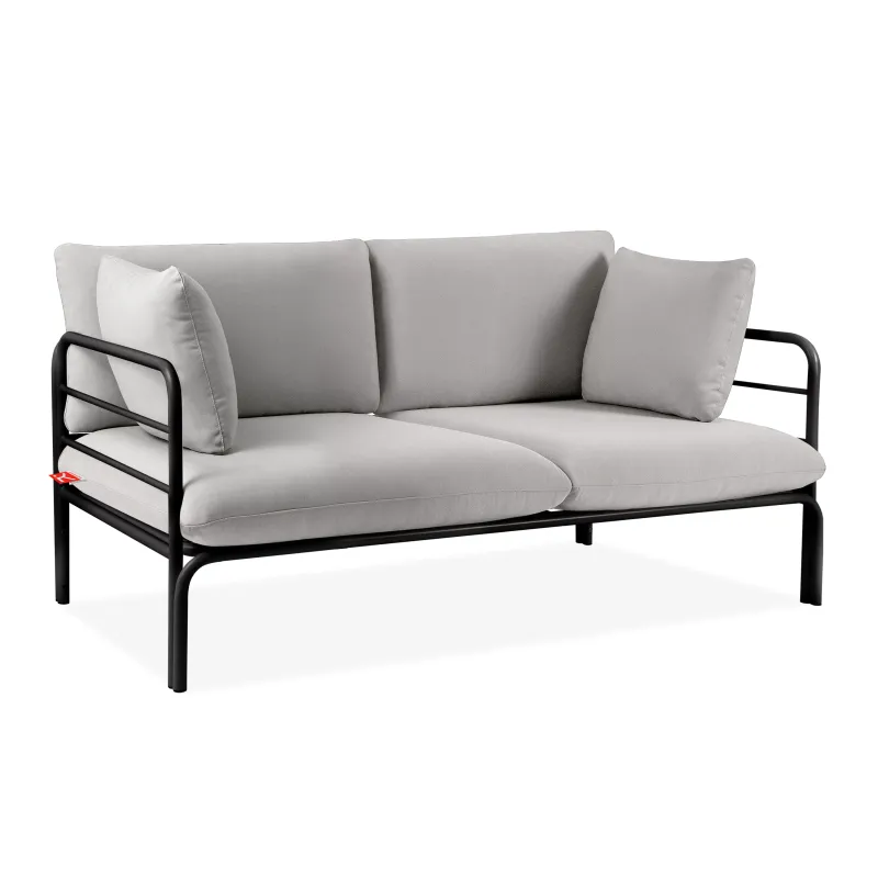 Lauko sofa RAMBI 2, juoda/pilka, 150x80x80 cm