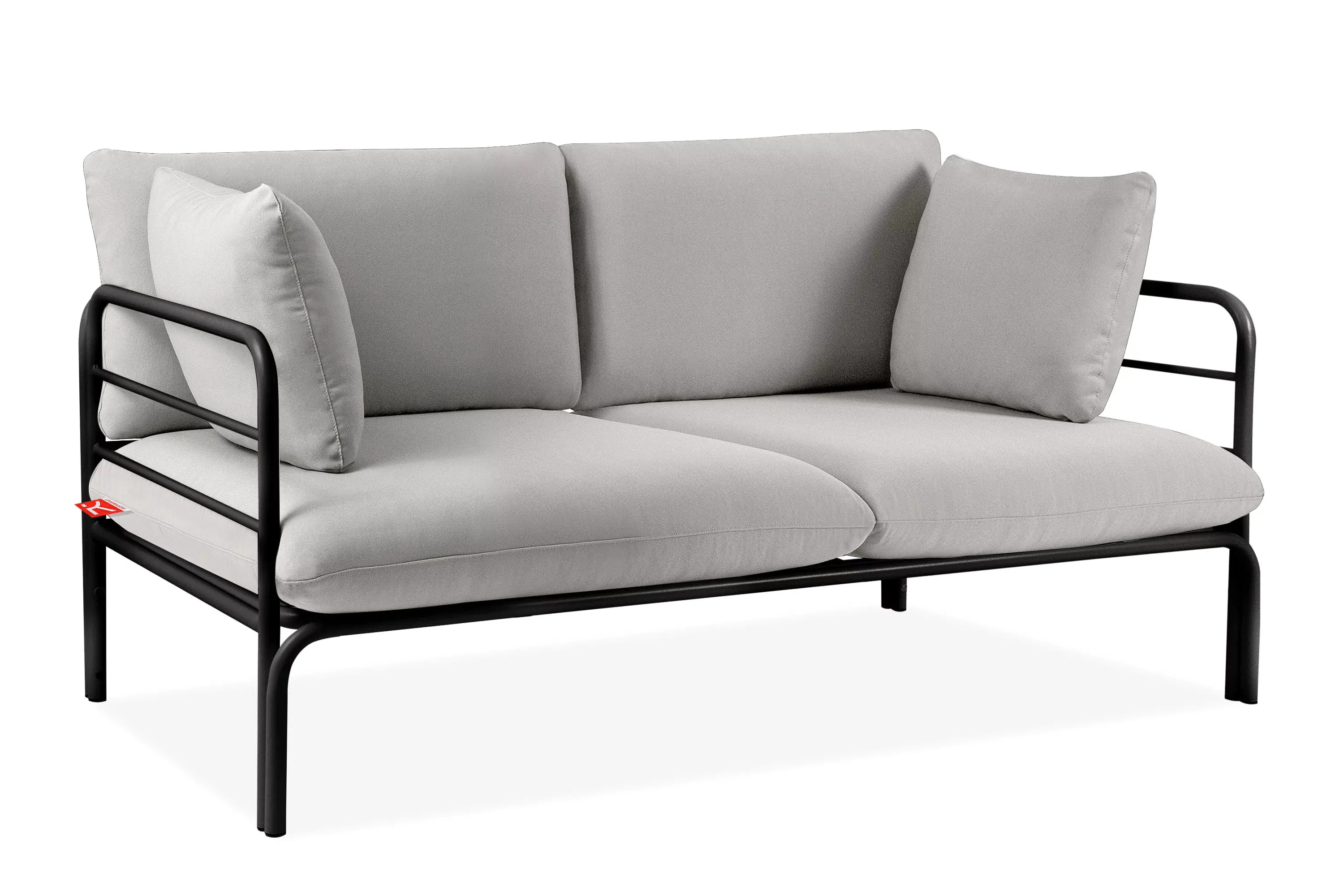 Lauko sofa RAMBI 2, juoda/pilka, 150x80x80 cm
