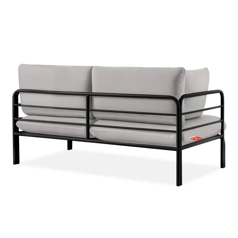 Lauko sofa RAMBI 2, juoda/pilka, 150x80x80 cm