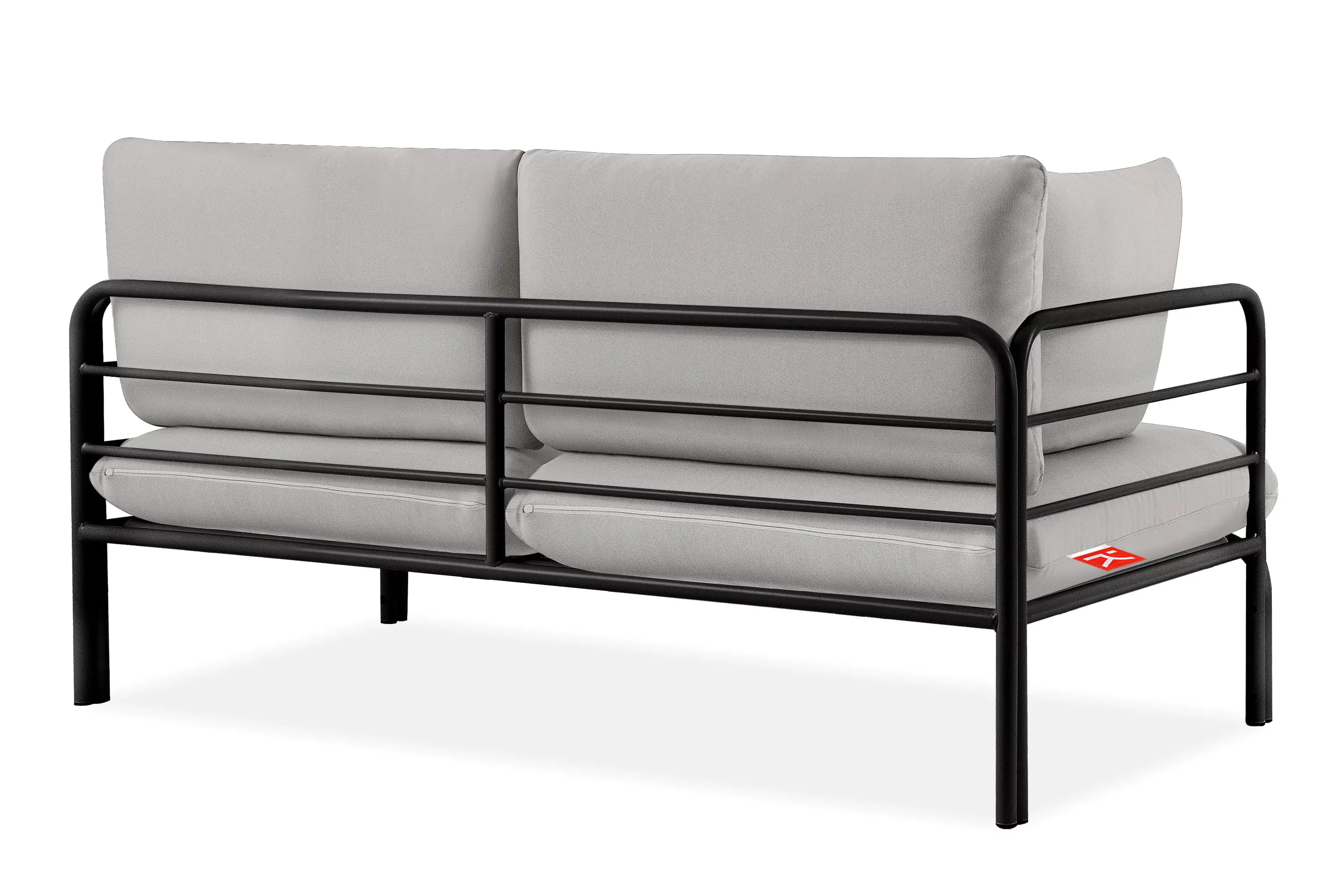 Lauko sofa RAMBI 2, juoda/pilka, 150x80x80 cm