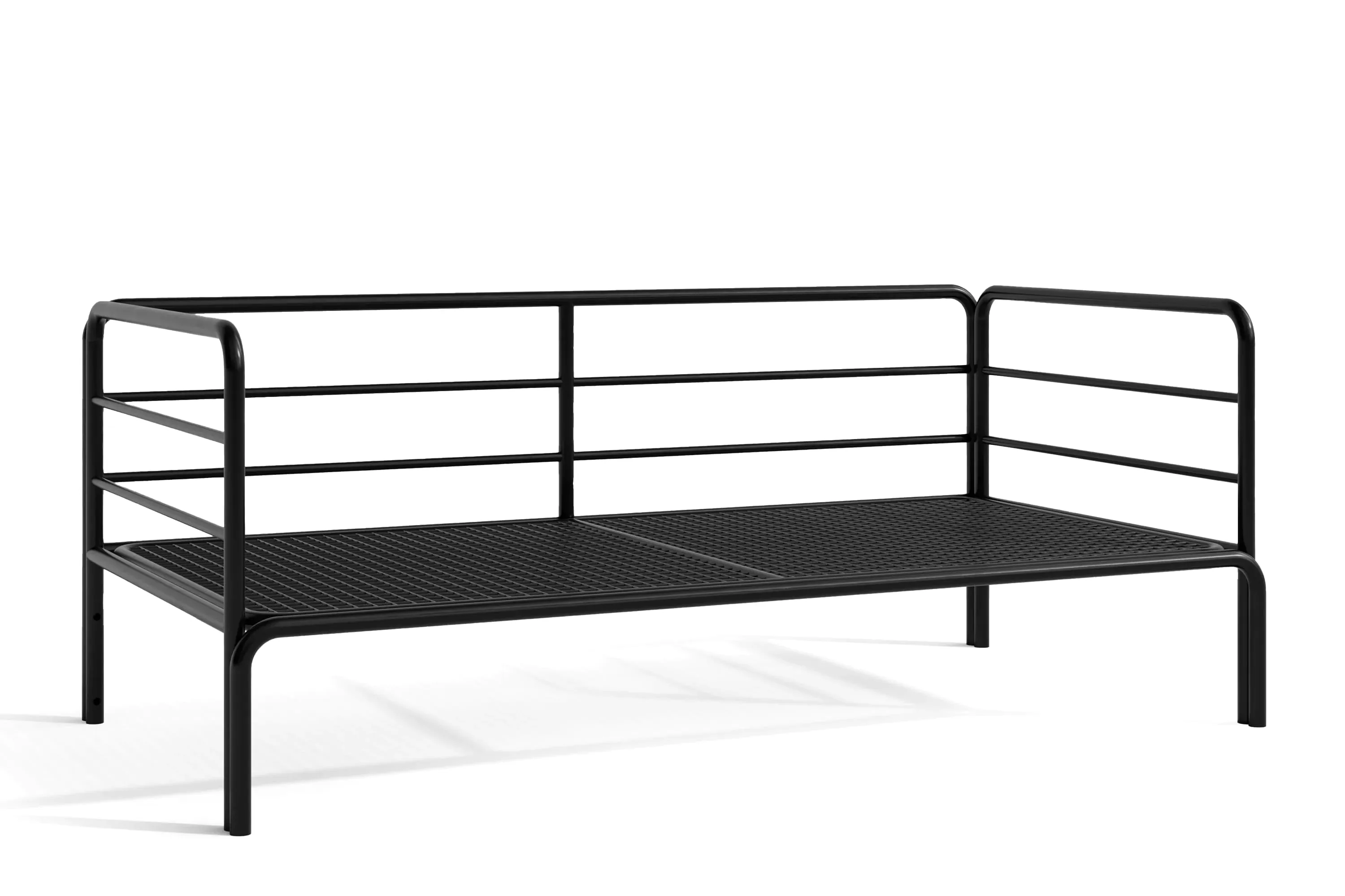 Lauko sofa RAMBI 2, juoda/pilka, 150x80x80 cm