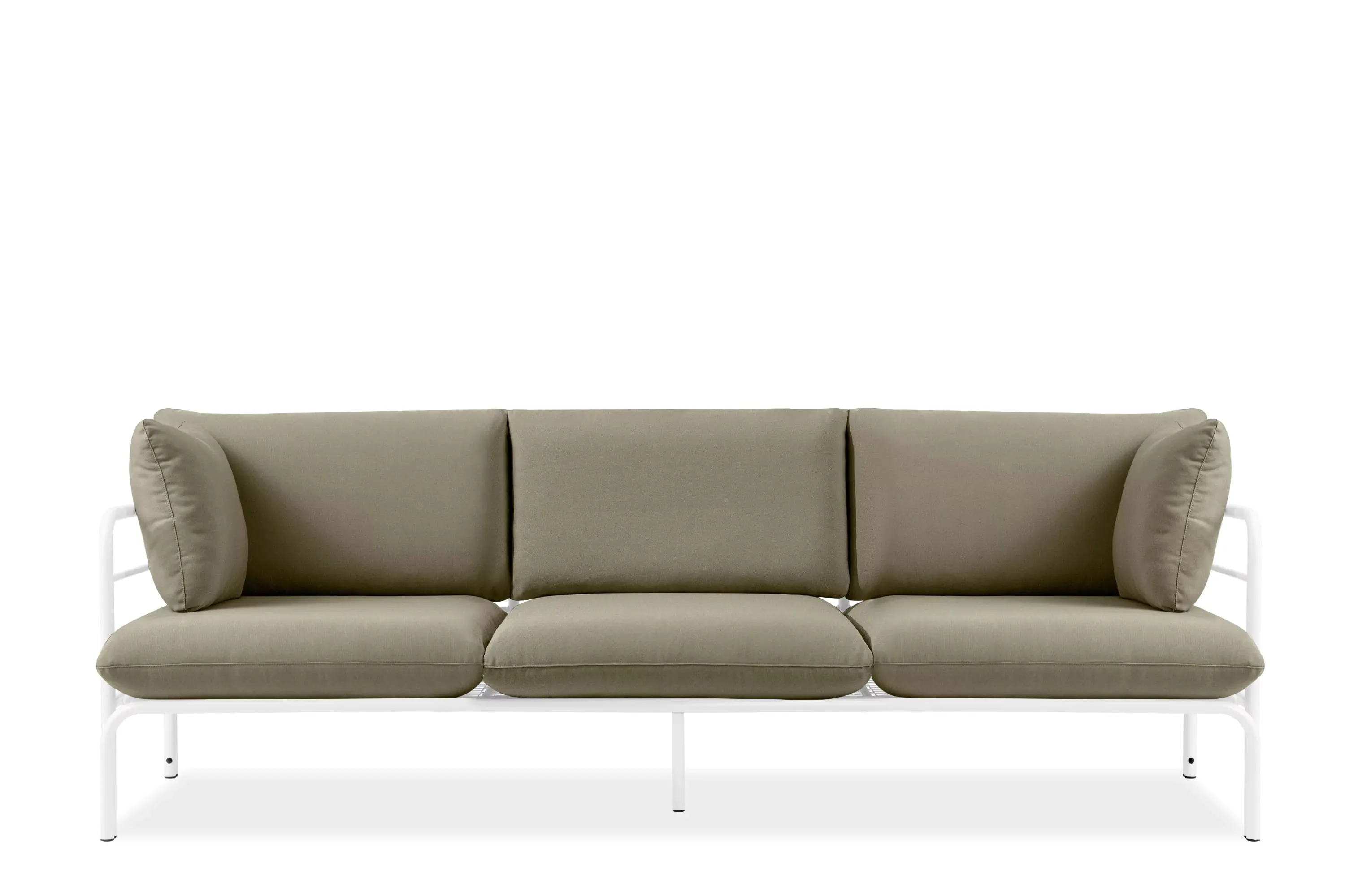 Lauko sofa RAMBI 3, balta/smėlio, 225x80x80 cm