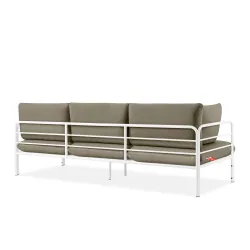 Lauko sofa RAMBI 3, balta/smėlio, 225x80x80 cm