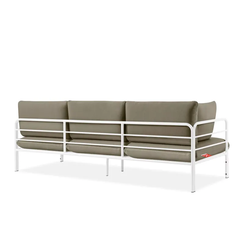 Lauko sofa RAMBI 3, balta/smėlio, 225x80x80 cm
