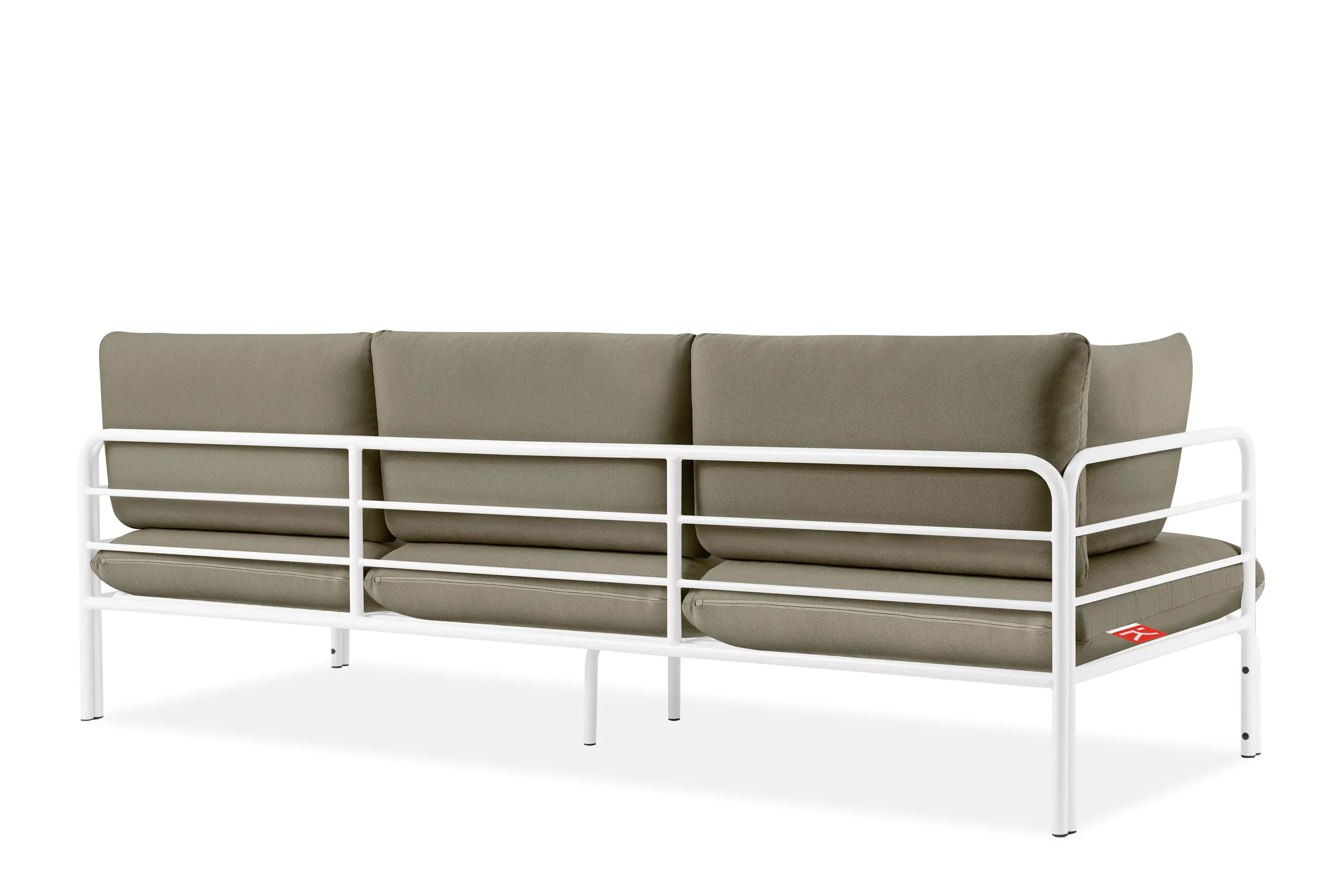 Lauko sofa RAMBI 3, balta/smėlio, 225x80x80 cm