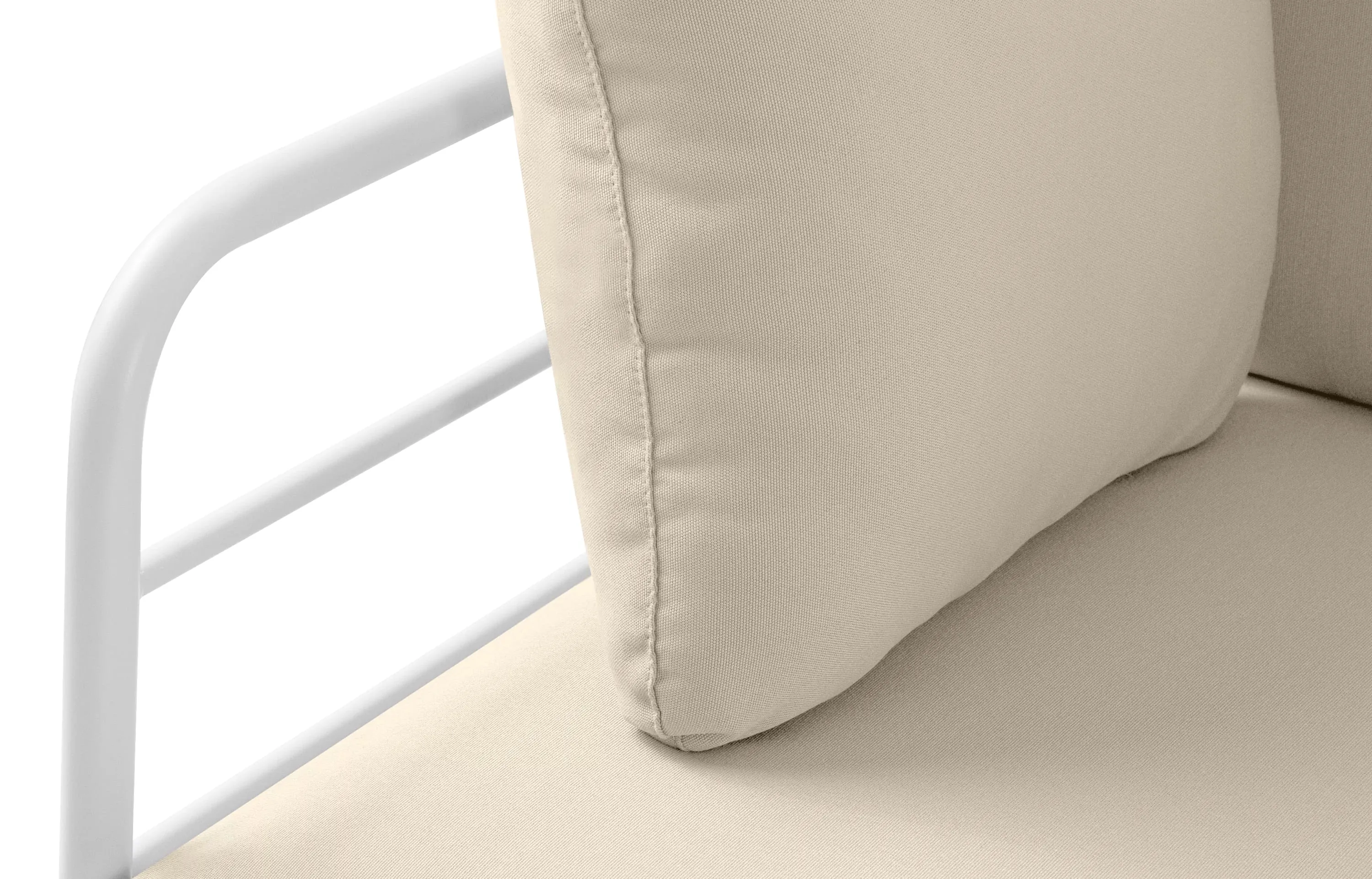 Lauko sofa RAMBI 3, balta/kreminė, 225x80x80 cm