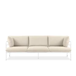 Lauko sofa RAMBI 3, balta/kreminė, 225x80x80 cm