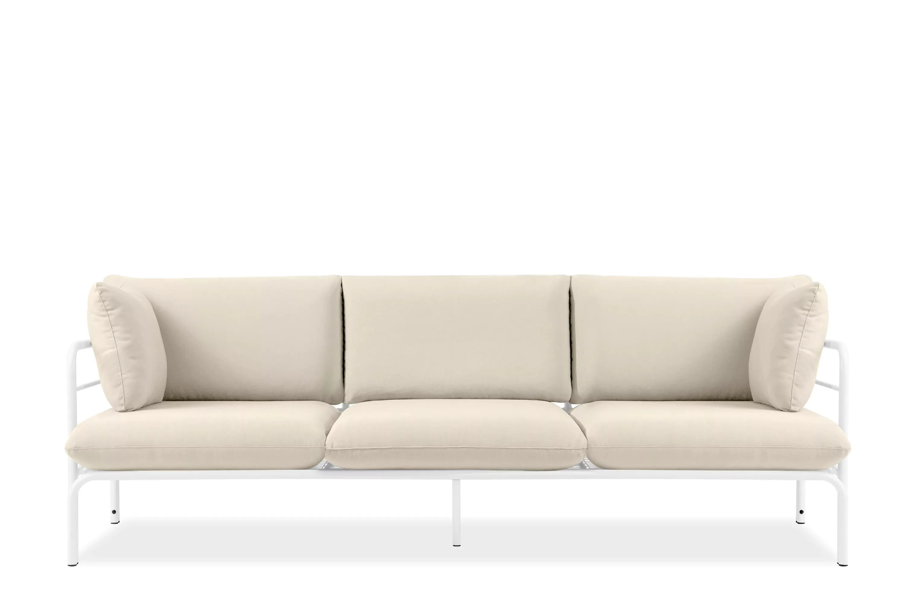 Lauko sofa RAMBI 3, balta/kreminė, 225x80x80 cm