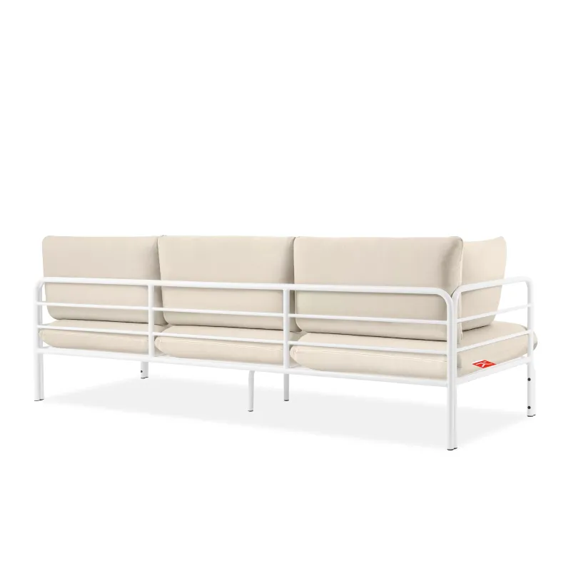 Lauko sofa RAMBI 3, balta/kreminė, 225x80x80 cm