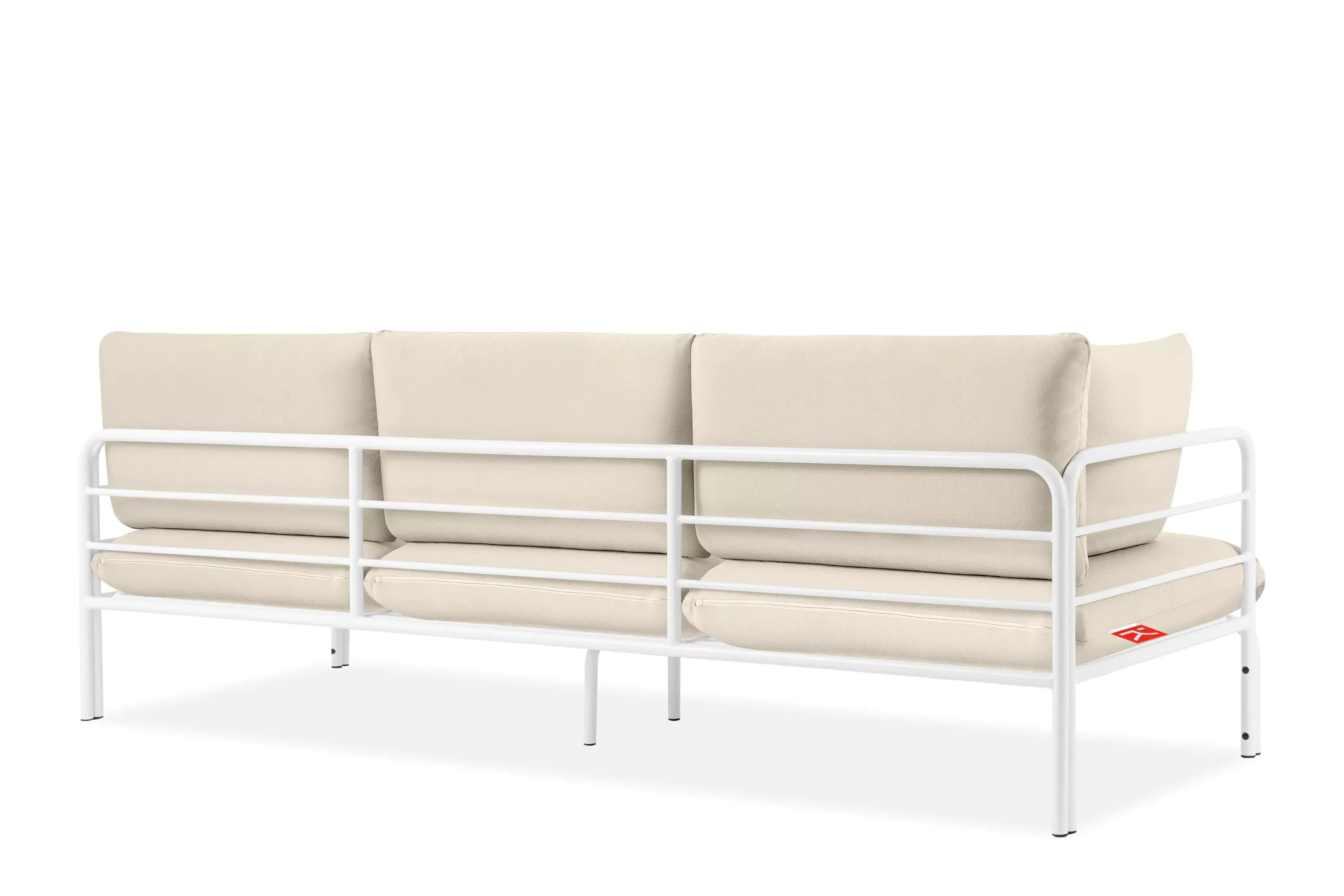 Lauko sofa RAMBI 3, balta/kreminė, 225x80x80 cm