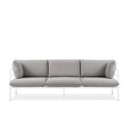 Lauko sofa RAMBI 3, balta/pilka, 225x80x80 cm