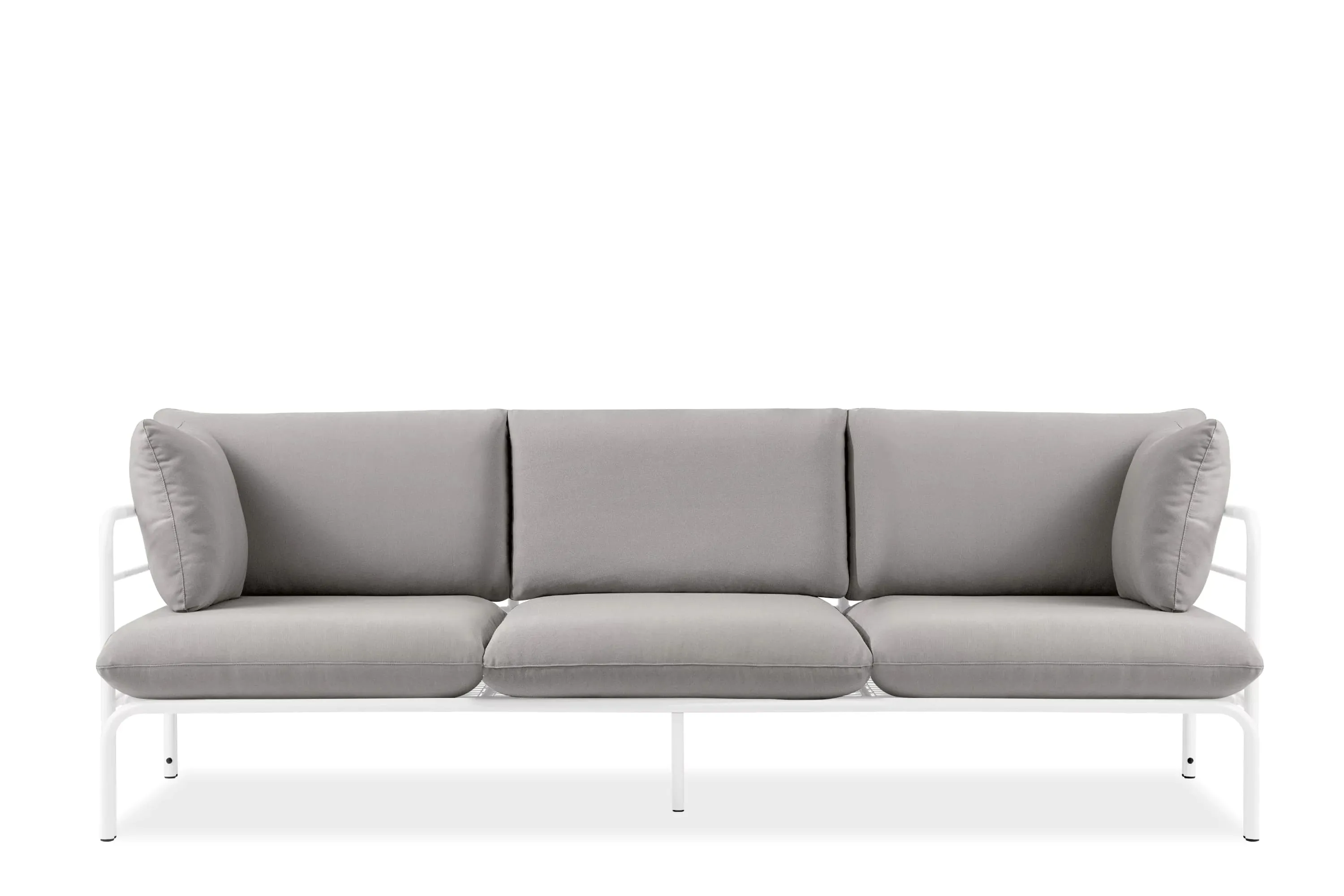 Lauko sofa RAMBI 3, balta/pilka, 225x80x80 cm