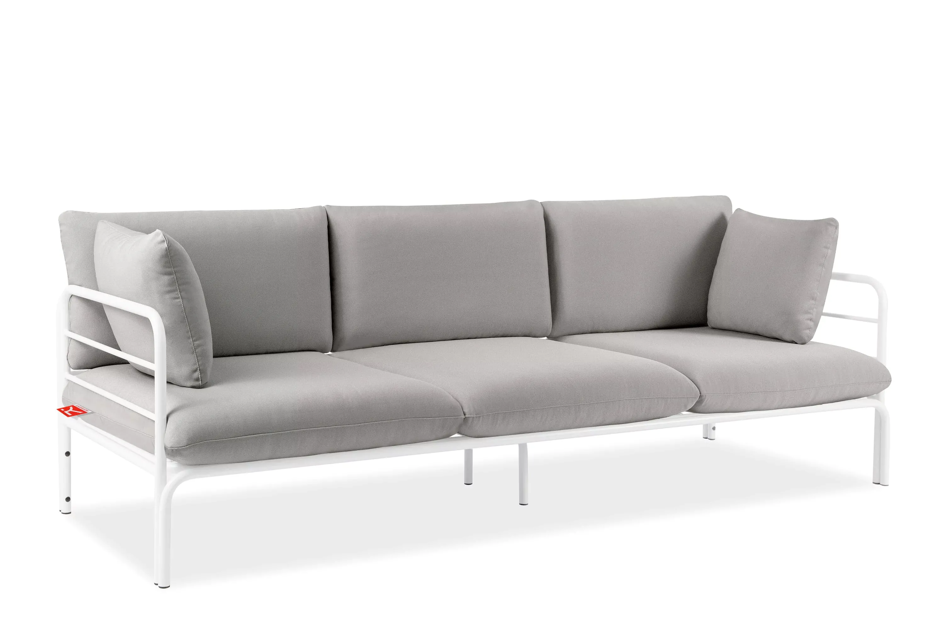 Lauko sofa RAMBI 3, balta/pilka, 225x80x80 cm
