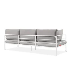 Lauko sofa RAMBI 3, balta/pilka, 225x80x80 cm