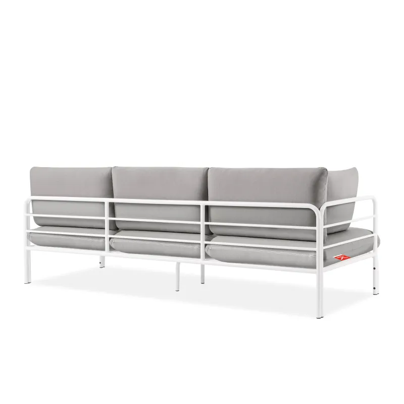 Lauko sofa RAMBI 3, balta/pilka, 225x80x80 cm