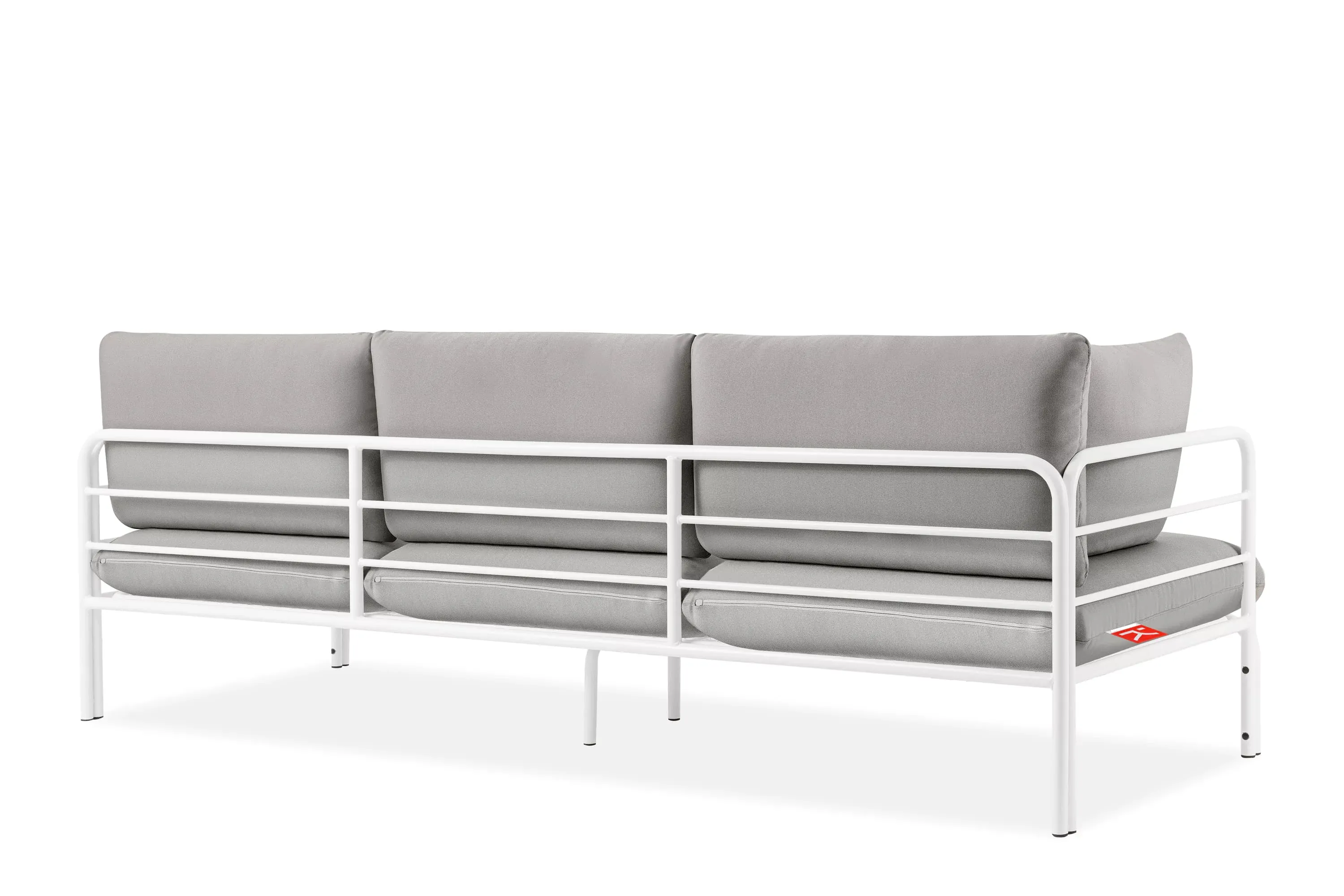 Lauko sofa RAMBI 3, balta/pilka, 225x80x80 cm