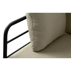 Lauko sofa RAMBI 3, juoda/smėlio, 225x80x80 cm