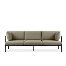 Lauko sofa RAMBI 3, juoda/smėlio, 225x80x80 cm