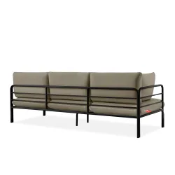 Lauko sofa RAMBI 3, juoda/smėlio, 225x80x80 cm